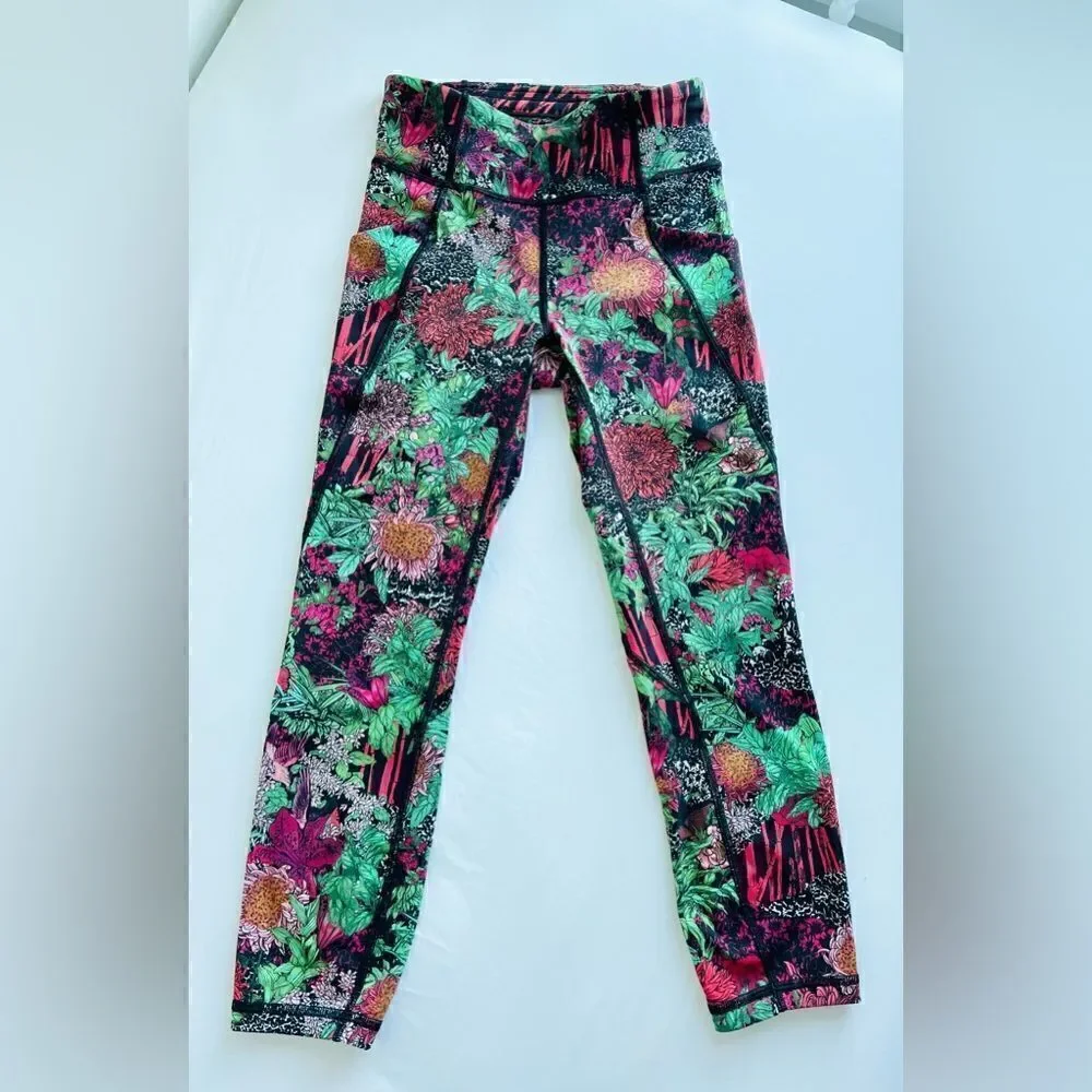 Lululemon Athletica RARE Time To Sweat Crop *23” Zen Garden Multi Size 4